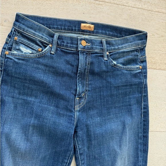 Mother Insider Crop Step Fray Distressed Jeans Wicked Wildflower 29 - Picture 6 of 11
